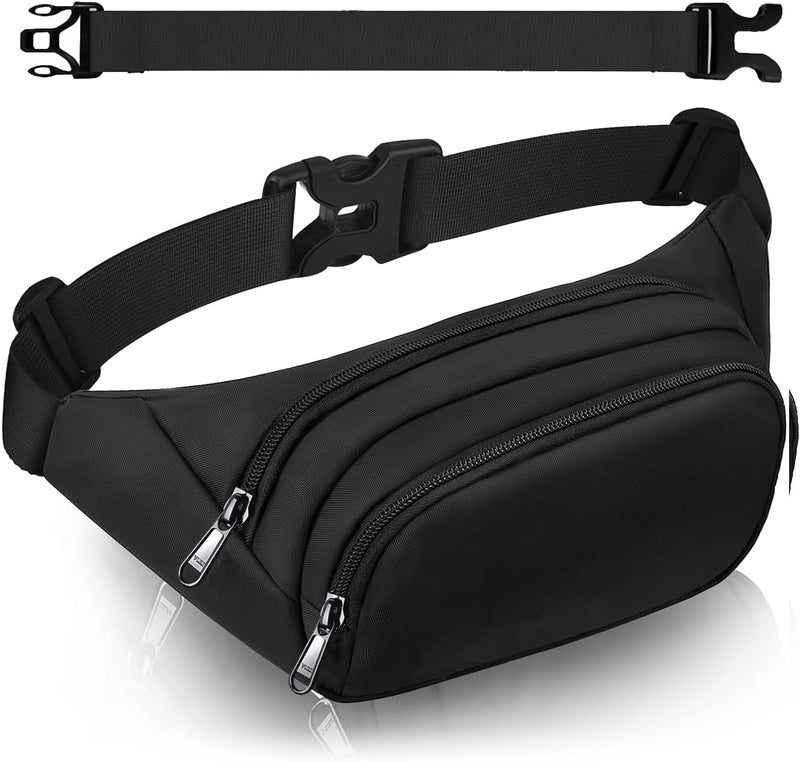 Syican Large Fanny Pack for Women Men - Waist bag with 3-Zipper Pockets, Gifts for Enjoy Sports Traveling Workout Casual Hands-Free crossbody bags Fits MAX 7.9'' iPad & 6.6'' Phone - Image 1